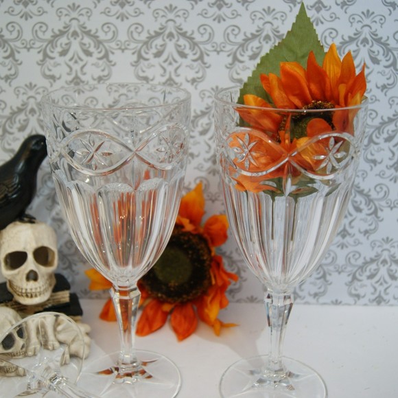 Set of 3 Gorham Crystal Grand Tapestry Iced Tea Goblets Glasses Discontinued - Picture 8 of 12